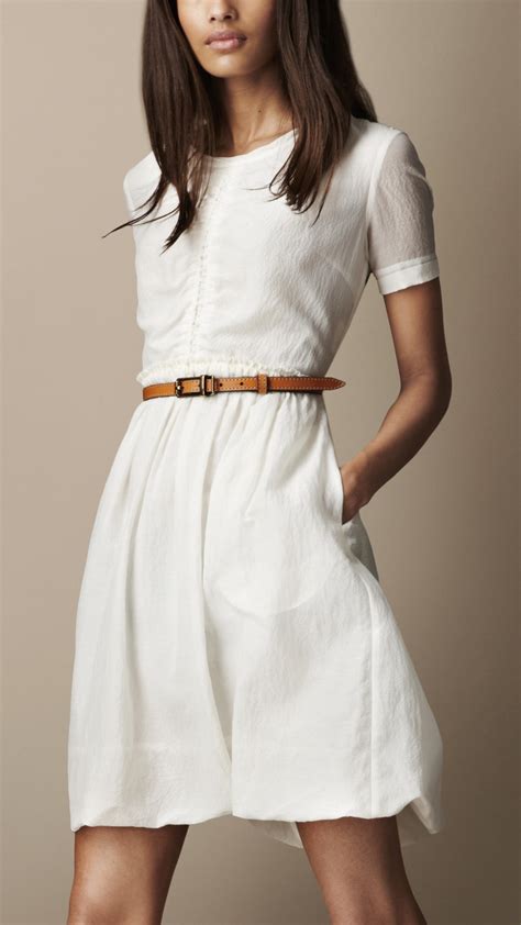 burberry white silk dress|burberry stretch cotton dress.